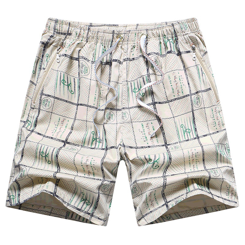 Mens-Plaid-Printed-Summer-Swimwear-Thin-Quick-Dry-Breathable-Loose-Casual-Board-Beach-Shorts-1341420