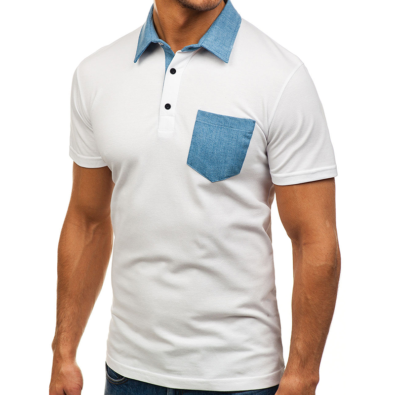 Mens-Casual-Lapel-Chest-Pocket-Color-Block-Short-Sleeved-Golf-Shirt-1325036