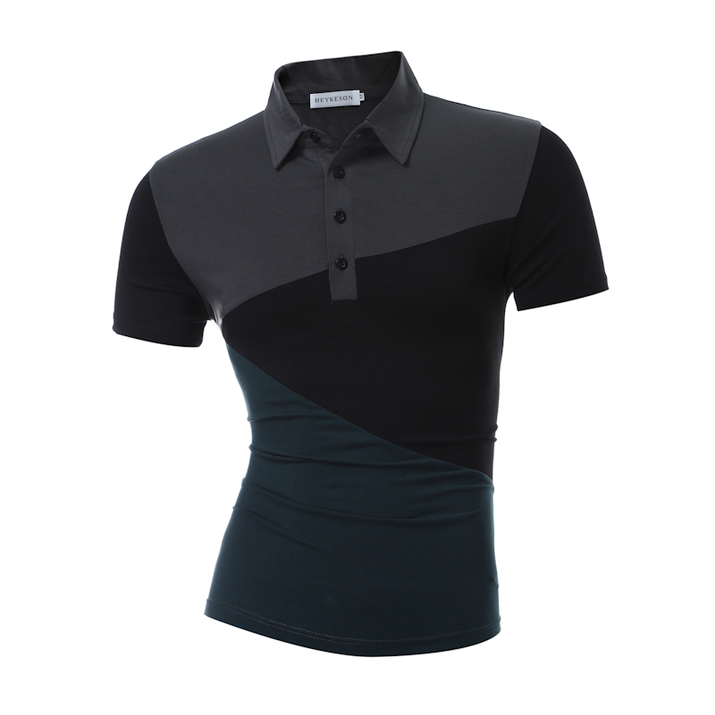 Mens-Fashion-Color-Block-Short-Sleeve-Turn-down-Collar-Golf-Shirt-1330598