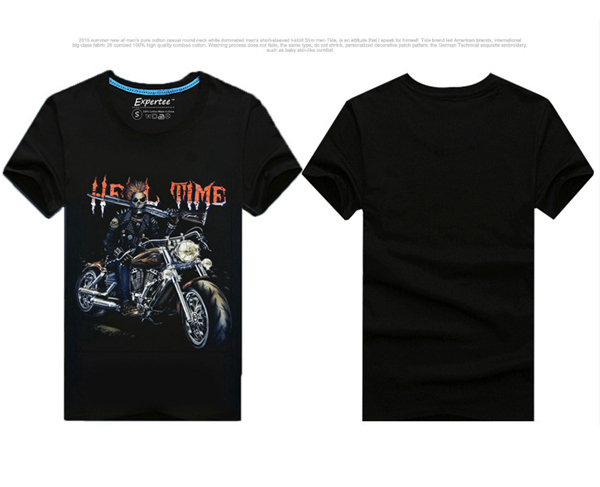3D-Skull-Motorcycle-Luminous-Fluorescent-Printing-Short-sleeved-T-shirt-1054301