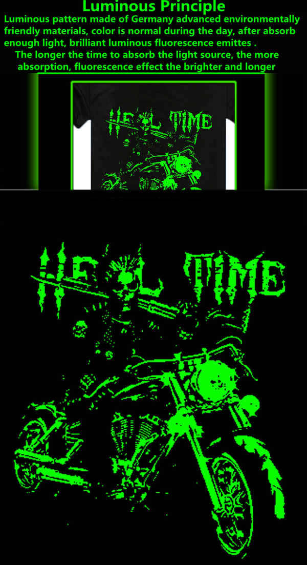 3D-Skull-Motorcycle-Luminous-Fluorescent-Printing-Short-sleeved-T-shirt-1054301