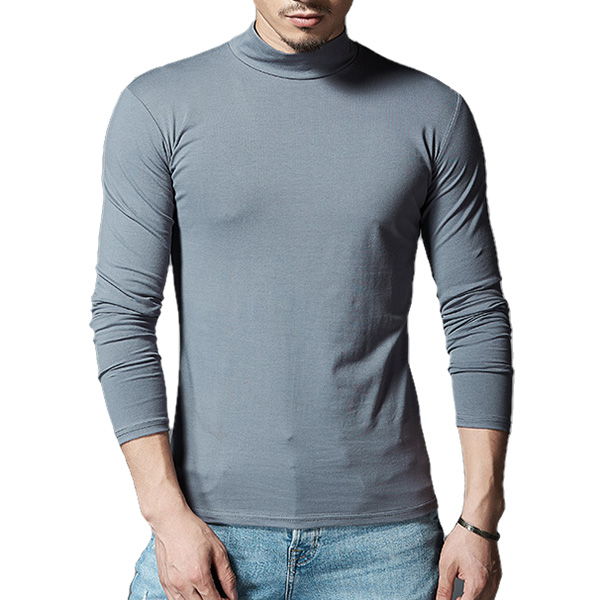 Autumn-Mens-Casual-Stand-Collar-Cotton-T-shirt-Pure-Color-Thin-Long-Sleeve-Tops-Tees-1214127