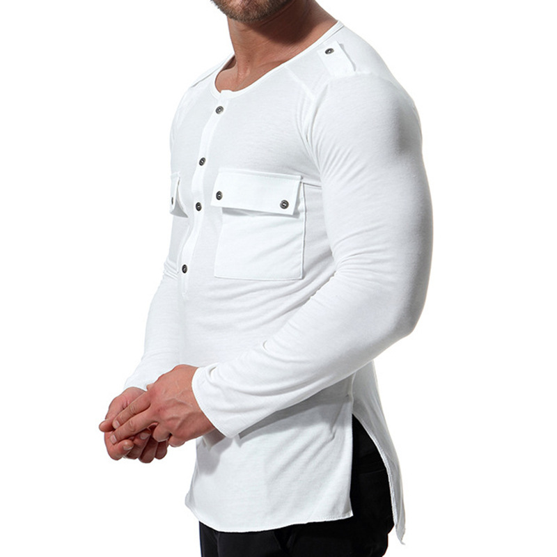 Casual-Autumn-Cotton-Solid-Color-Double-Pockets-Long-Sleeve-T-shirts-for-Men-1336273