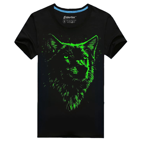 Men-Cotton-Blended-3D-Printed-Noctilucent-Wolf-Short-Sleeve-T-shirt-980460