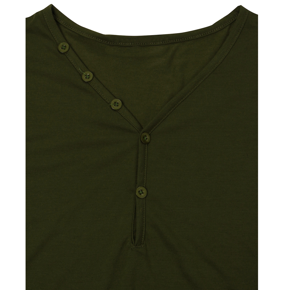 Men-Summer-Cotton-Blended-Solid-Button-Short-Sleeve-V-neck-T-shirt-991101