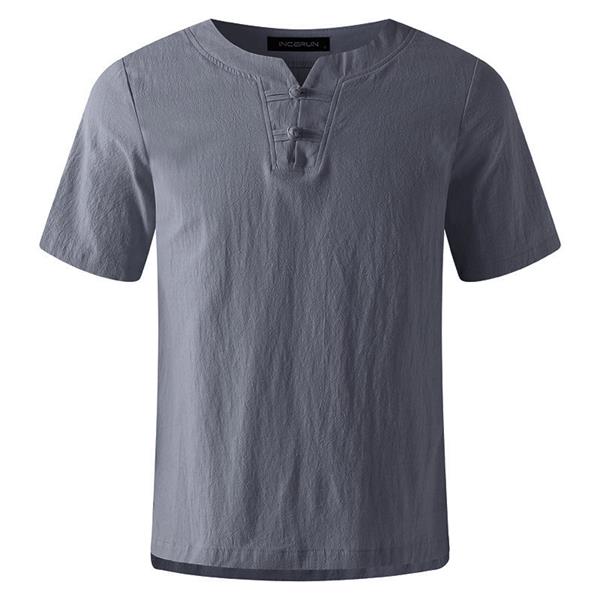 Mens-Casual-Cotton-Linen-Crew-Neck-Vintage-T-shirt-Summer-Breathable-Short-Sleeve-Neck-Botton-Tops-1272946