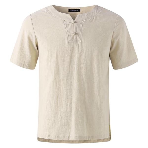 Mens-Casual-Cotton-Linen-Crew-Neck-Vintage-T-shirt-Summer-Breathable-Short-Sleeve-Neck-Botton-Tops-1272946