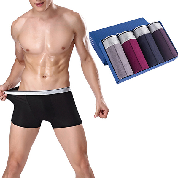 4-Pieces-Mens-Cotton-Modal-Soft-Breathable-Boxer-Comfortable-Solid-Color-Underwear-1153477