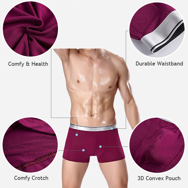 4-Pieces-Mens-Cotton-Modal-Soft-Breathable-Boxer-Comfortable-Solid-Color-Underwear-1153477