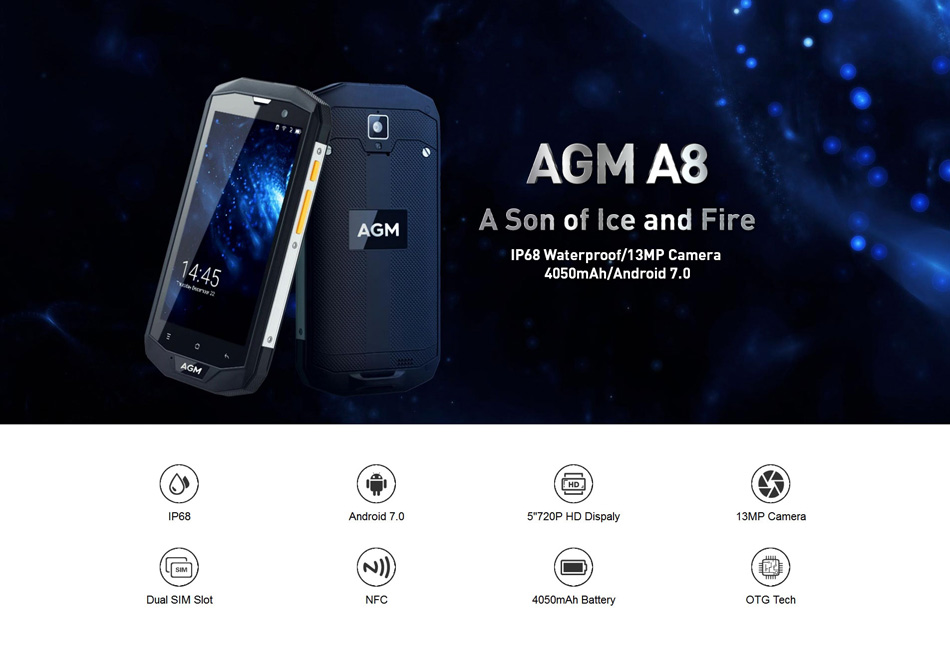 AGM-A8-SE-50-Inch-Corning-Gorilla-Glass-3-IP68-2GB-RAM-16GB-ROM-Snapdragon-410-4050mAh-Smartphone-1246484