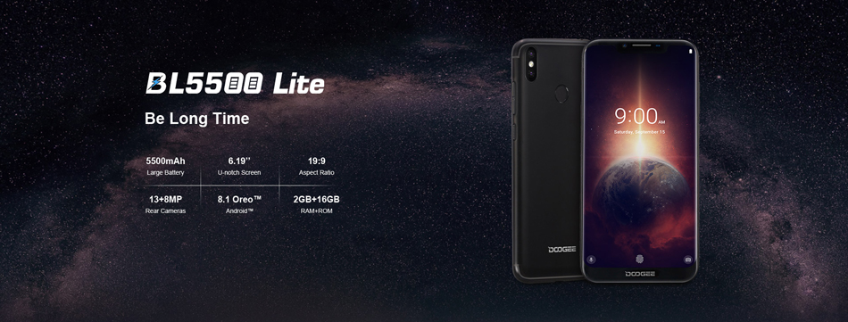 DOOGEE-BL5500-Lite-619-Inch-U-notch-5500mAh-Android-81-2GB-16GB-MT6739WA-Quad-Core-4G-Smartphone-1389043