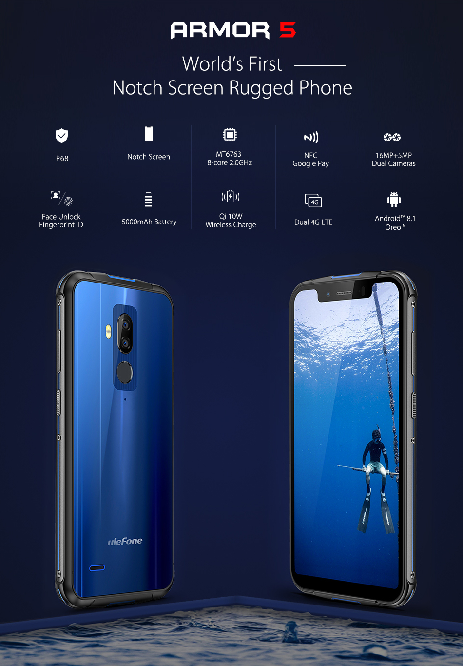 Ulefone-Armor-5-IP68-Waterproof-NFC-Wireless-Charge-585-inch-4GB-64GB-MT6763-Octa-core-Smartphone-1328146