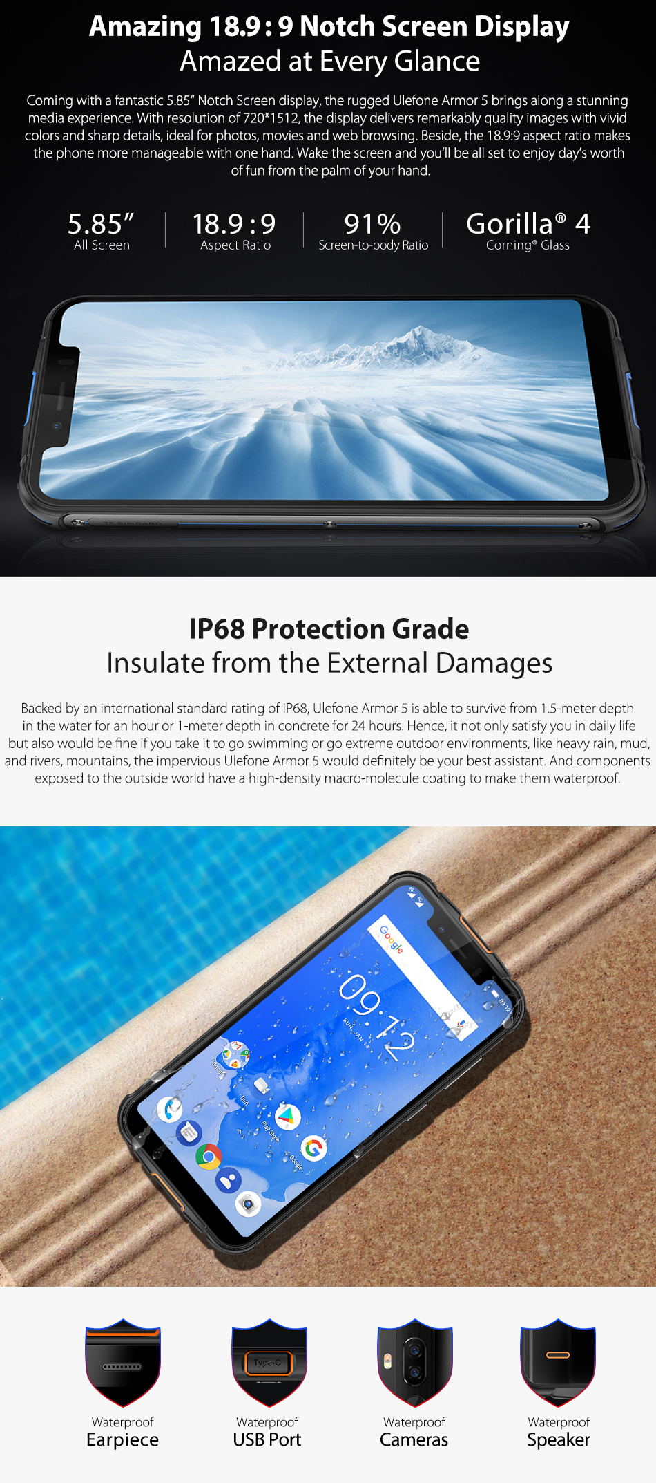 Ulefone-Armor-5-IP68-Waterproof-NFC-Wireless-Charge-585-inch-4GB-64GB-MT6763-Octa-core-Smartphone-1328146