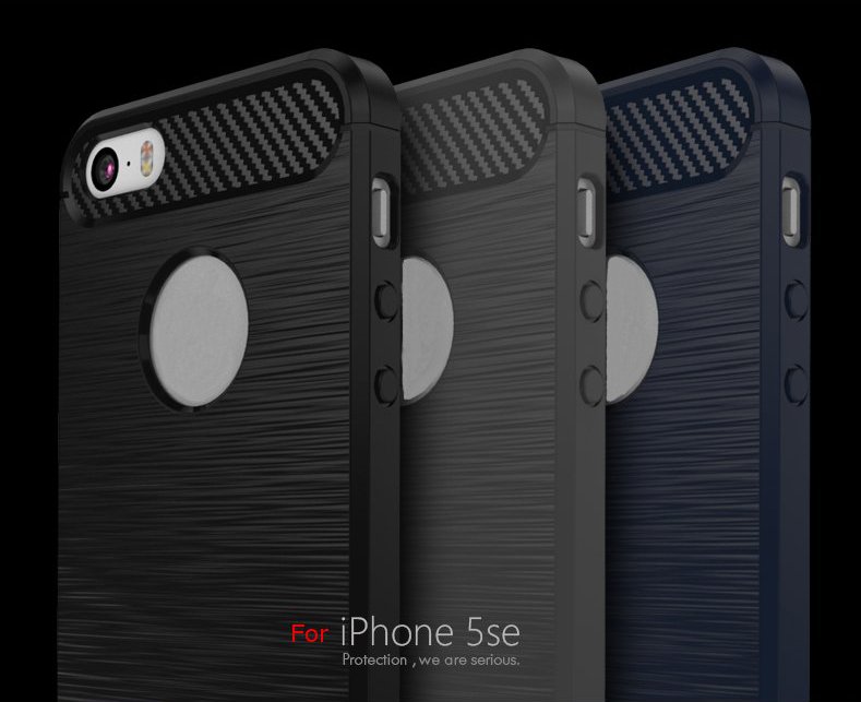 Bakeey-15mm-Thickness-Carbon-Fiber-TPU-Case-For-iPhone-5-5S-SE-1090297