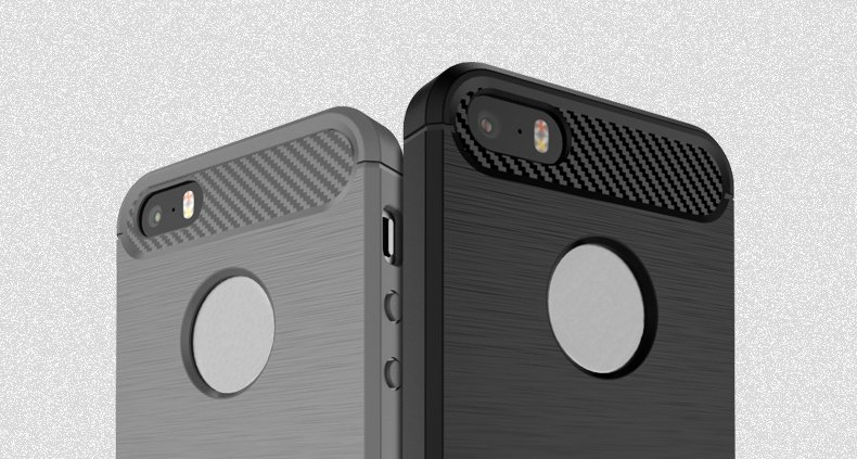 Bakeey-15mm-Thickness-Carbon-Fiber-TPU-Case-For-iPhone-5-5S-SE-1090297