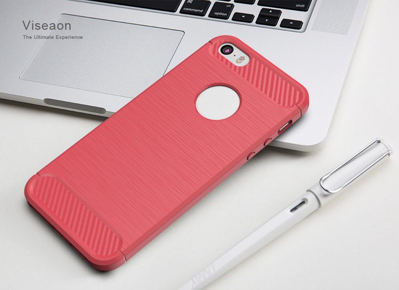 Bakeey-15mm-Thickness-Carbon-Fiber-TPU-Case-For-iPhone-5-5S-SE-1090297