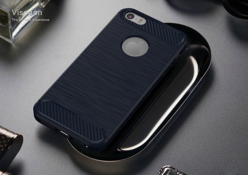 Bakeey-15mm-Thickness-Carbon-Fiber-TPU-Case-For-iPhone-5-5S-SE-1090297