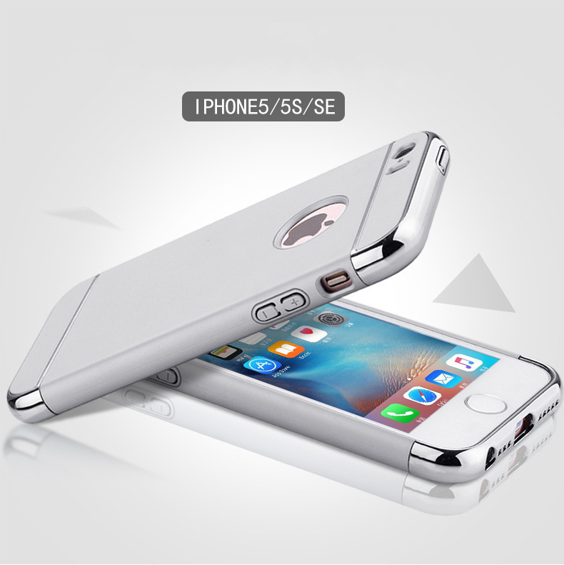 Bakeey-3-In-1-Plating-Anti-Fingerprint-Hard-PC-Case-iPhone-5-5S-SE-1255002