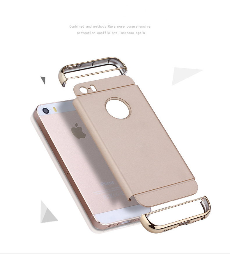 Bakeey-3-In-1-Plating-Anti-Fingerprint-Hard-PC-Case-iPhone-5-5S-SE-1255002