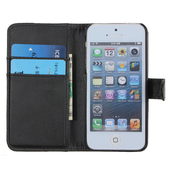 Card-Flip-Folio-Pouch-Wallet-Leather-Case-Cover-For-iPhone-5-5G-5th-84320