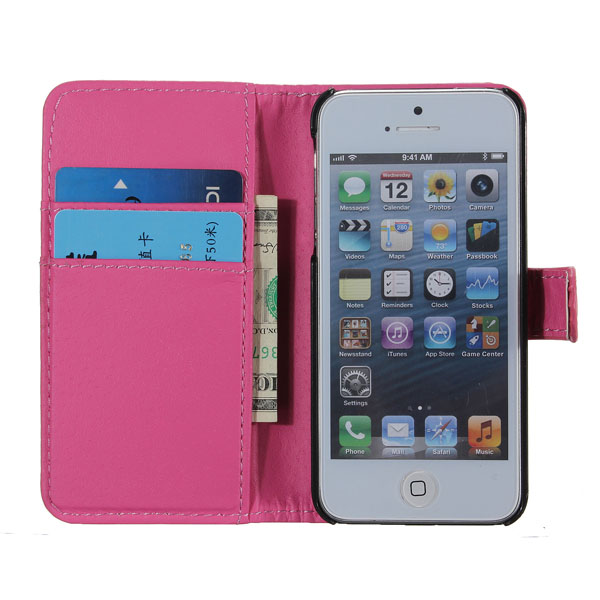 Card-Flip-Folio-Pouch-Wallet-Leather-Case-Cover-For-iPhone-5-5G-5th-84320