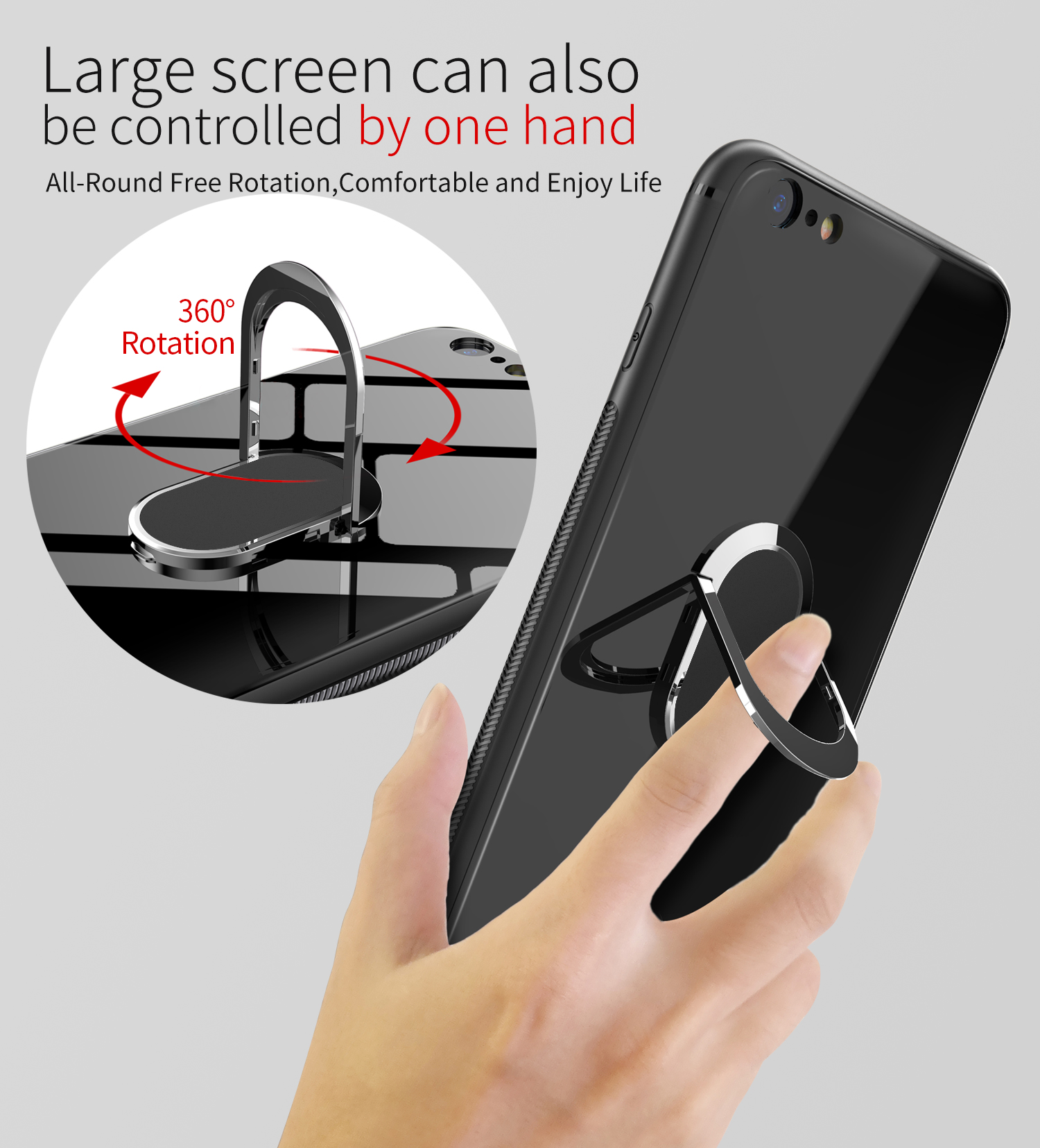 Bakeey-360deg-Rotation-Ring-Kickstand-Magnetic-Glass-Protective-Case-for-iPhone-66s6-Plus6s-Plus-1320652