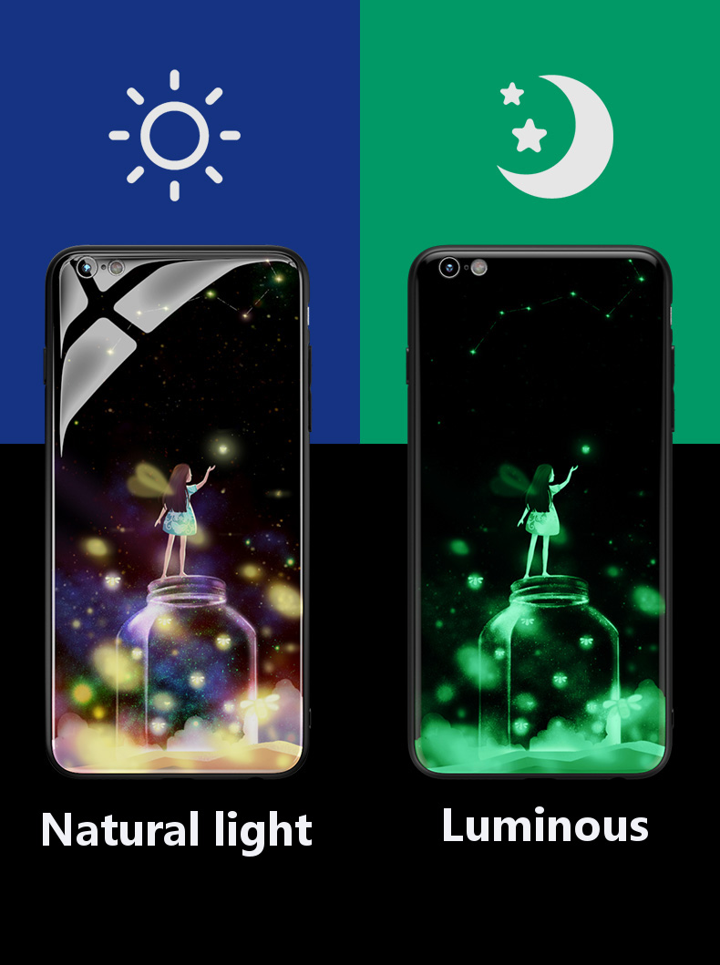 Bakeey-3D-Night-Luminous-Glass-Protective-Case-for-iPhone-6-Plus6s-Plus-1311649