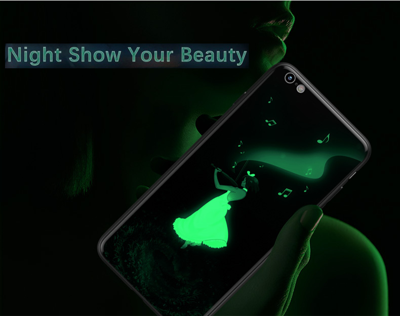 Bakeey-3D-Night-Luminous-Glass-Protective-Case-for-iPhone-6-Plus6s-Plus-1311649