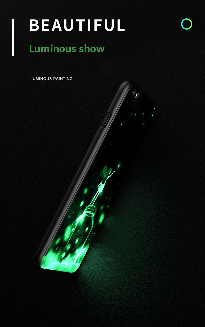 Bakeey-3D-Night-Luminous-Glass-Protective-Case-for-iPhone-6-Plus6s-Plus-1311649