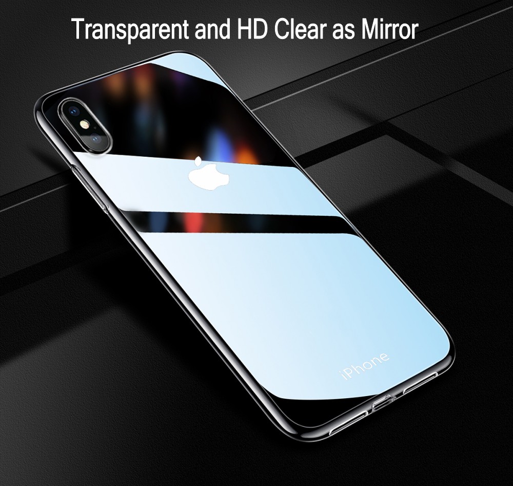 Bakeey-Clear-Tempered-Glass-Protective-Case-For-iPhone-XRXSXS-MaxX88-Plus77-Plus-1394416