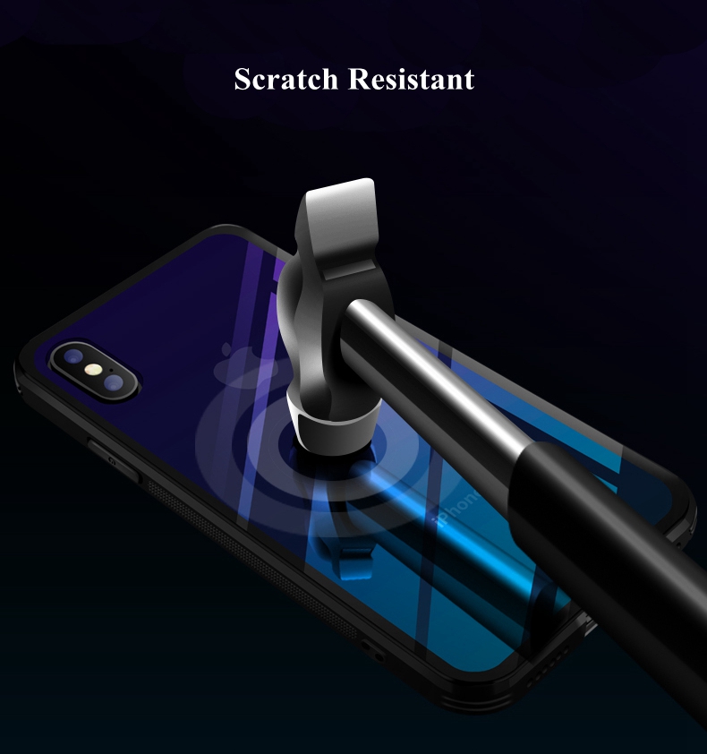 Bakeey-Gradient-Color-Scratch-Resistant-Tempered-Glass-Protective-Case-For-iPhone-X88-Plus77-Plus6s6-1336218