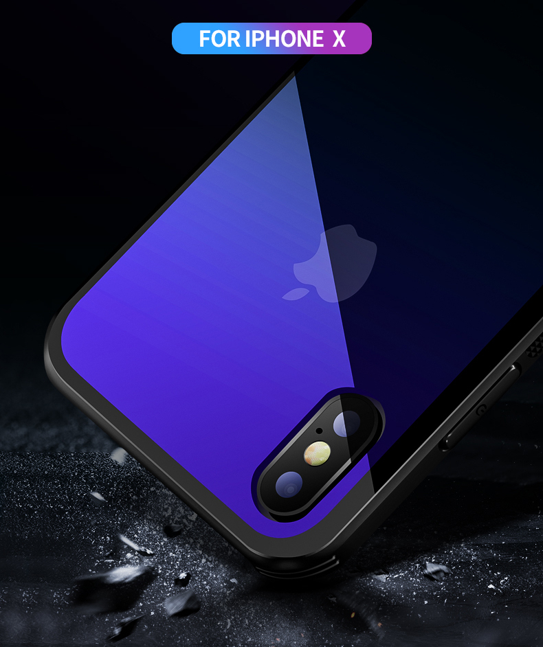 Bakeey-Gradient-Color-Scratch-Resistant-Tempered-Glass-Protective-Case-For-iPhone-X88-Plus77-Plus6s6-1336218