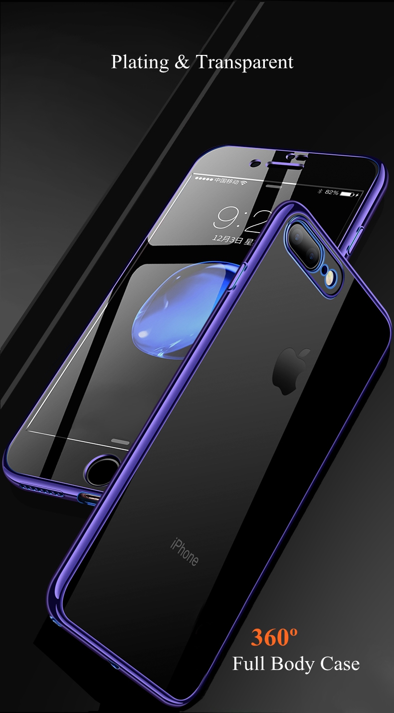 Bakeey-Plating-Full-Body-Front-amp-Back-Soft-TPU-Case-With-Tempered-Glass-Film-For-iPhone-88-Plus77--1255423