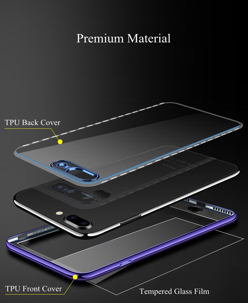 Bakeey-Plating-Full-Body-Front-amp-Back-Soft-TPU-Case-With-Tempered-Glass-Film-For-iPhone-88-Plus77--1255423