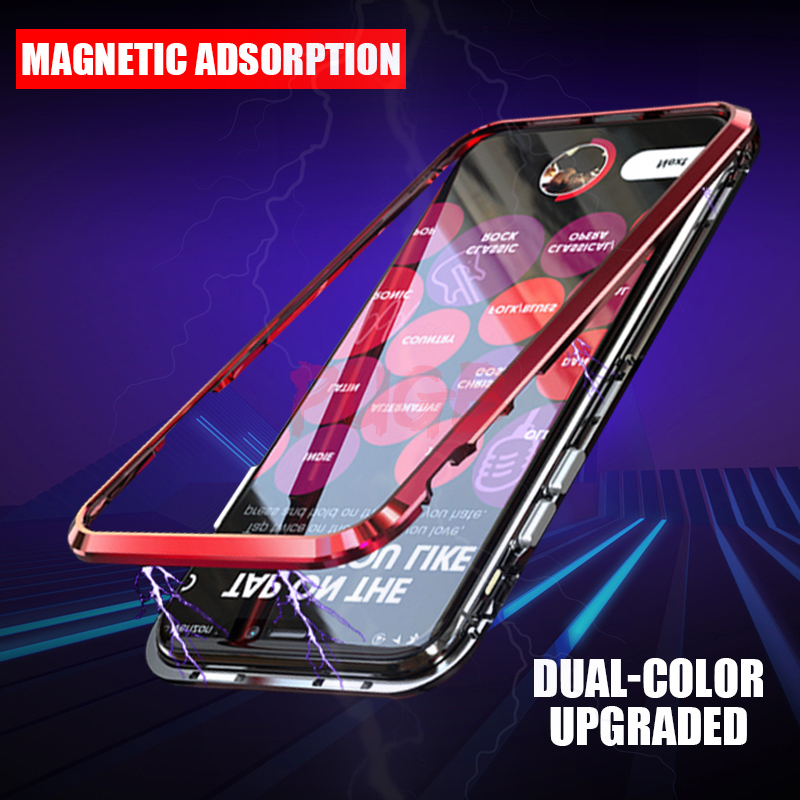 Bakeey-Upgraded-Version-Magnetic-Adsorption-Metal-Glass-Protective-Case-for-iPhone-77Plus88Plus-1313821