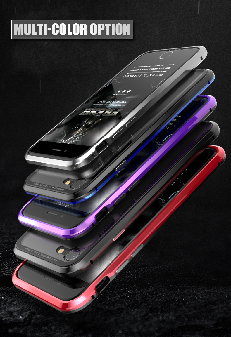 Bakeey-Upgraded-Version-Magnetic-Adsorption-Metal-Glass-Protective-Case-for-iPhone-77Plus88Plus-1313821