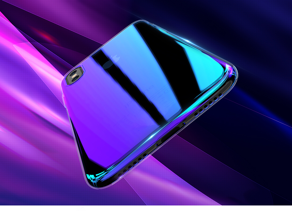 Bakeey-Clear-Gradient-Color-Hard-PC-Case-For-iPhone-X-1219971