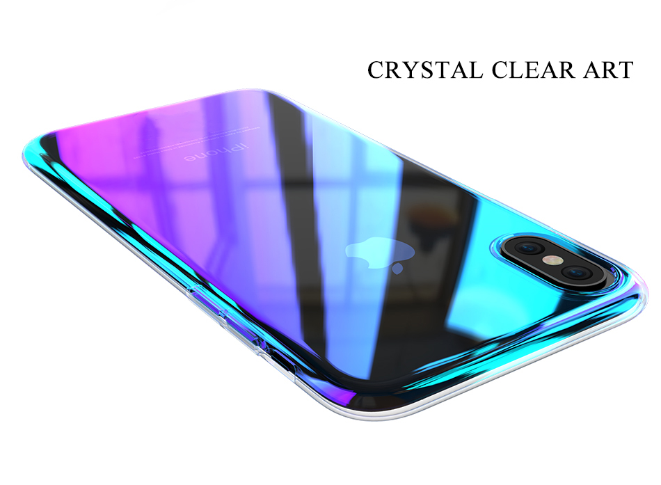 Bakeey-Clear-Gradient-Color-Hard-PC-Case-For-iPhone-X-1219971