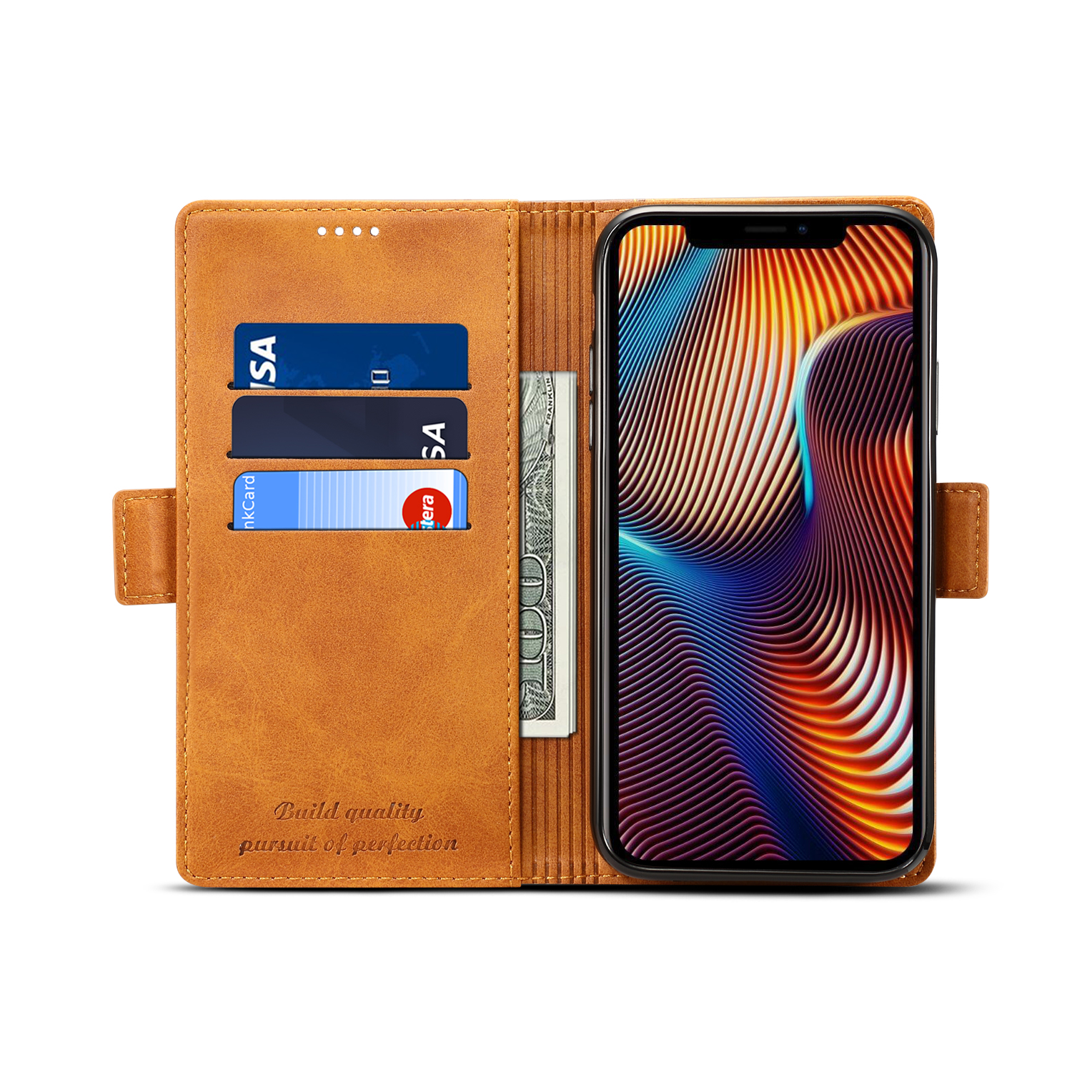 Bakeey-Hybrid-Color-Wallet-Card-Sots-Kickstand-Protective-Case-For-iPhone-XR-1380898