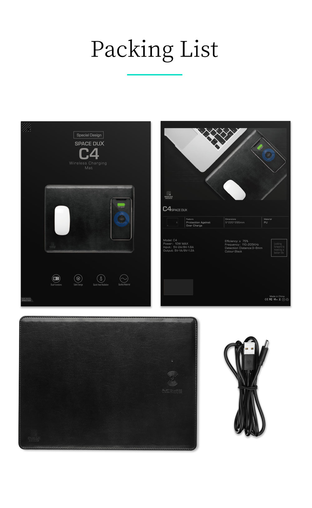 DUX-DUCIS-10W-Qi-Wireless-Charger-Fast-Charging-Mouse-Pad-For-iPhone-XRXSXS-MaxSamsung-Galaxy-Note-9-1396530