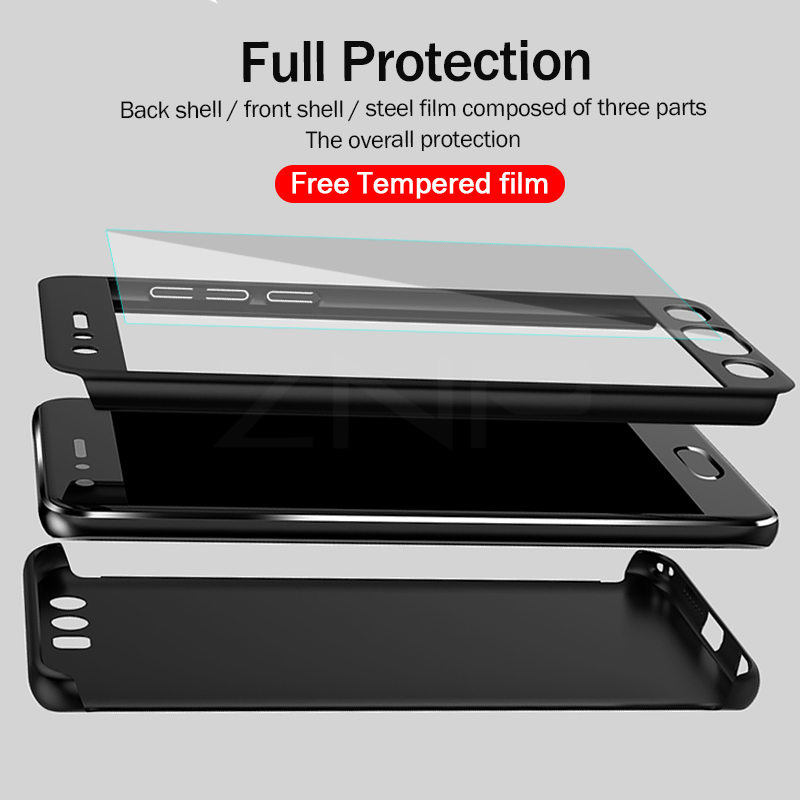 Bakeey-360deg-Full-Hard-PC-Protective-CaseTempered-Glass-Screen-Protector-For-Huawei-Honor-8X-1401029