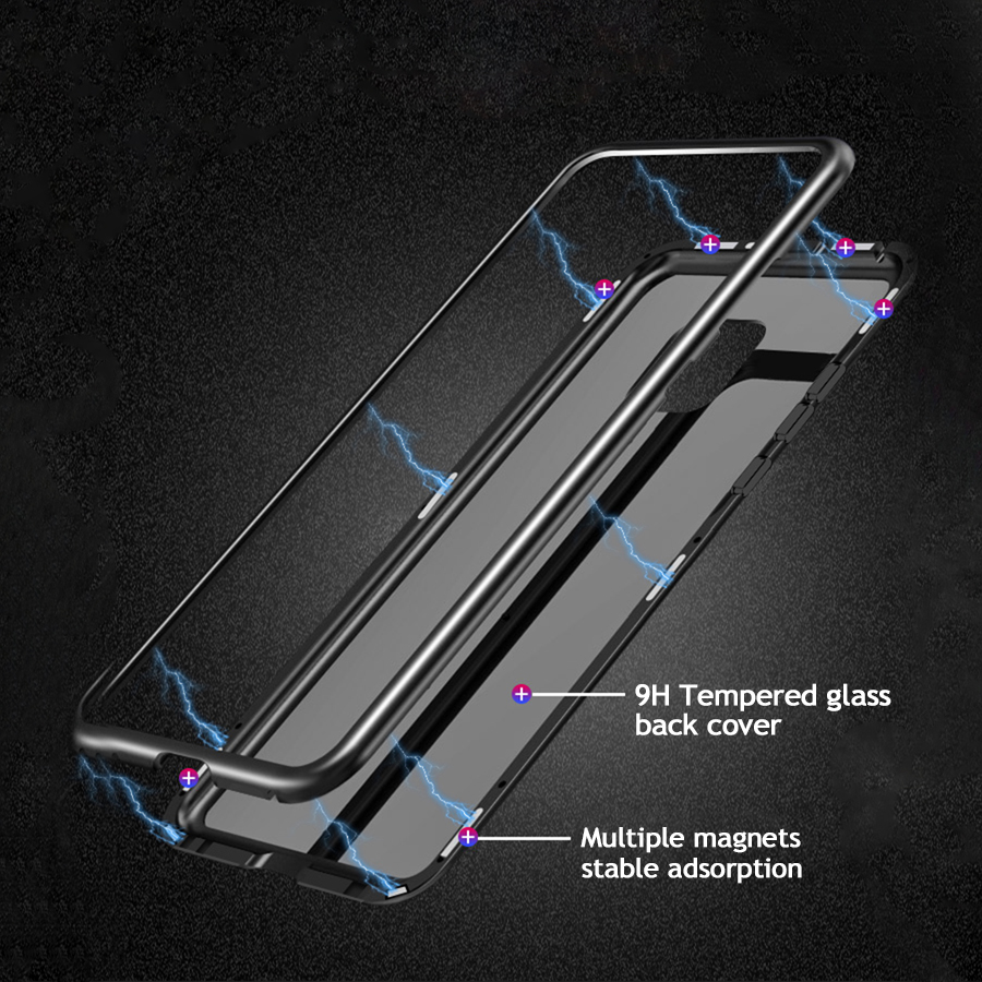 Bakeey-360deg-Magnetic-Adsorption-Flip-Metal-Tempered-Glass-Protective-Case-for-Huawei-Mate-20-1420912