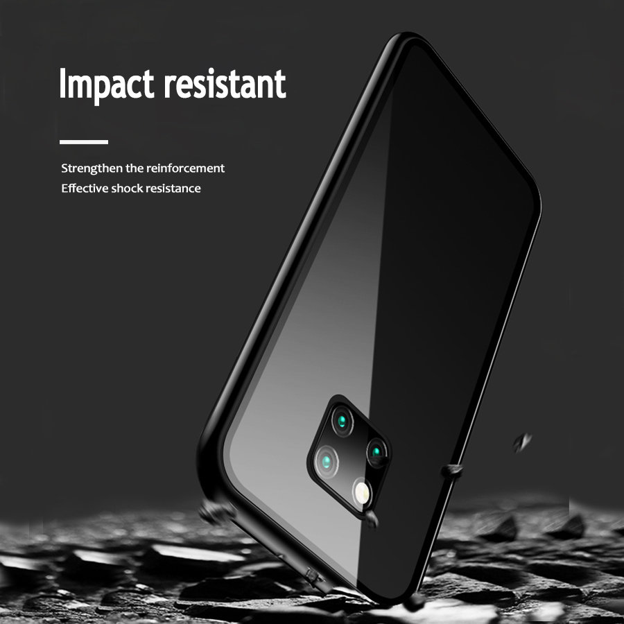 Bakeey-360deg-Magnetic-Adsorption-Flip-Metal-Tempered-Glass-Protective-Case-for-Huawei-Mate-20-Pro-1420834