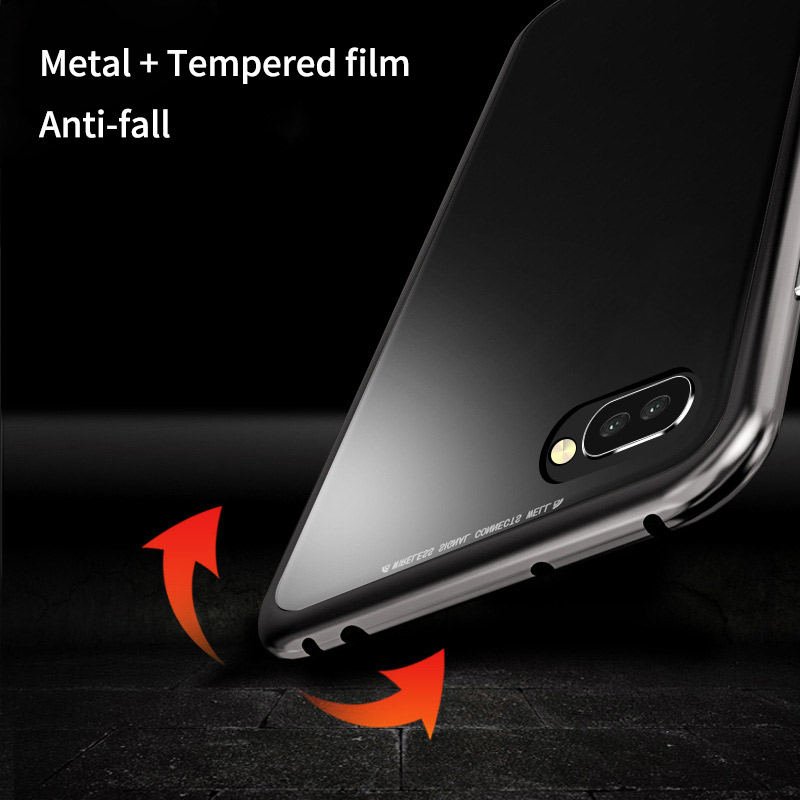 Bakeey-360deg-Magnetic-Adsorption-Metal-Tempered-Glass-Protective-Case-for-Huawei-Honor-10-1354304