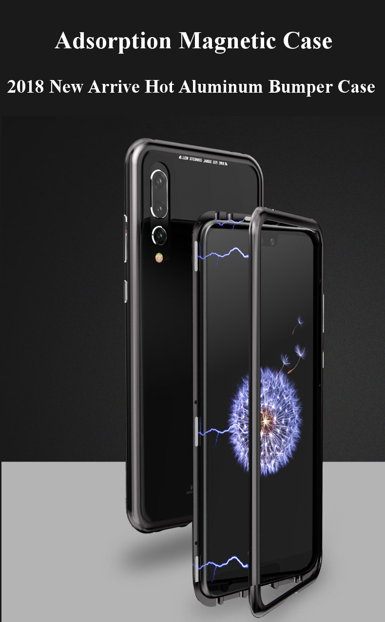 Bakeey-360deg-Magnetic-Adsorption-Metal-Tempered-Glass-Protective-Case-for-Huawei-P20P20-LiteP20-Pro-1350309