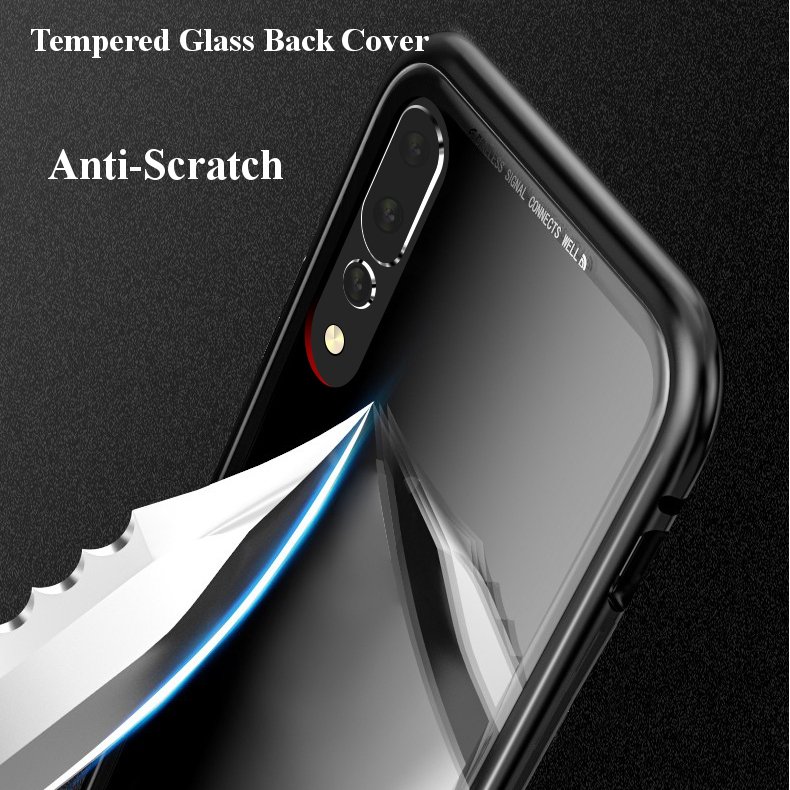 Bakeey-360deg-Magnetic-Adsorption-Metal-Tempered-Glass-Protective-Case-for-Huawei-P20P20-LiteP20-Pro-1350309