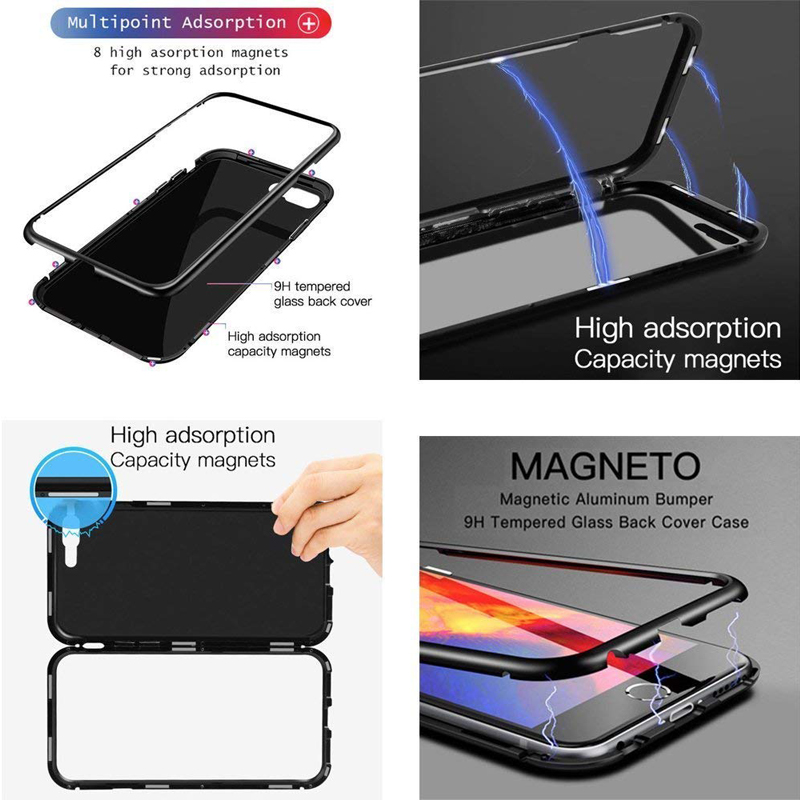 Bakeey-360deg-Magnetic-Adsorption-Metal-Tempered-Glass-Protective-Case-for-Huawei-P20P20-LiteP20-Pro-1350309