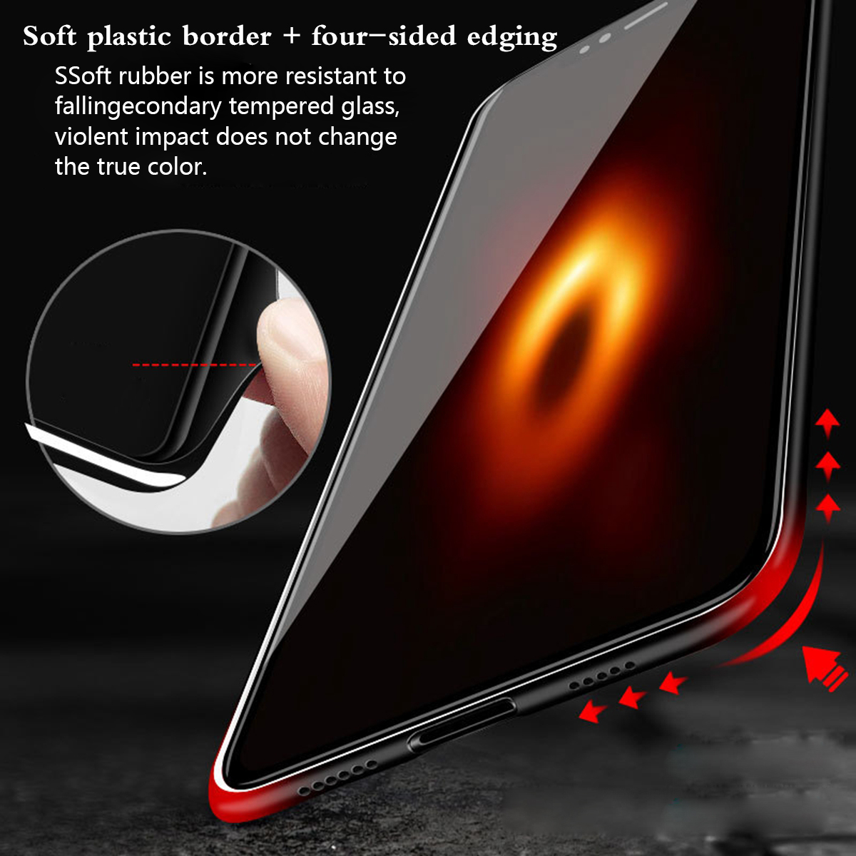 Bakeey-Black-Holes-Collapsar-Hard-Tempered-GlassampSoft-TPU-Protective-Case-For-Huawei-Honor-8X-1460254