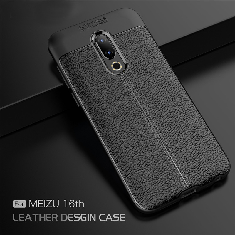 Bakeey-Litchi-Soft-Silicone-Anti-fingerprint-Protective-Case-For-Meizu-16--Meizu-16th-1451520