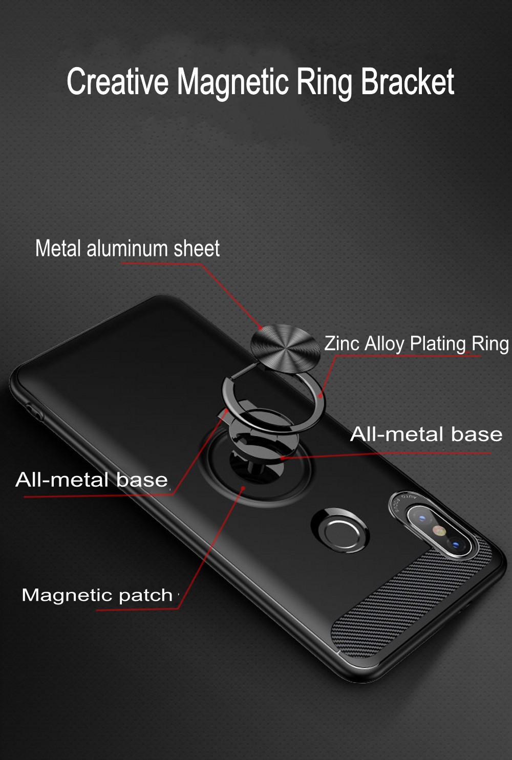 Bakeey-360deg-Adjustable-Metal-Ring-Kickstand-Magnetic-PC-Protective-Case-for-Xiaomi-Redmi-Note-5-1305910